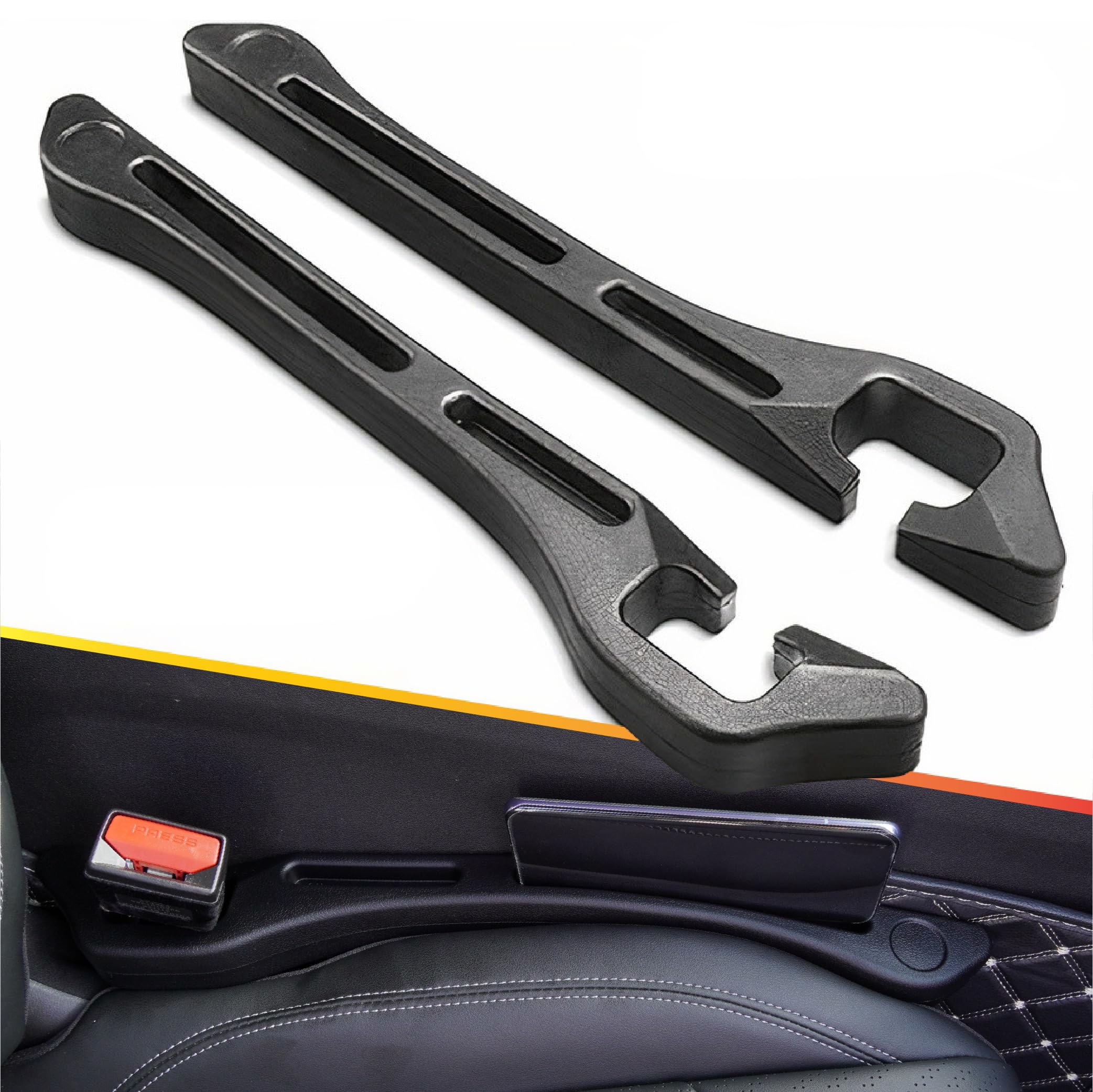 Car Seat Gap Filler 2 Pack - Essential Car Accessories Gap Filler for Car, Truck, and SUV - Premium Car Side Seat Gap Filler for Car Organization, Car Accessories Interior, Truck Accessories