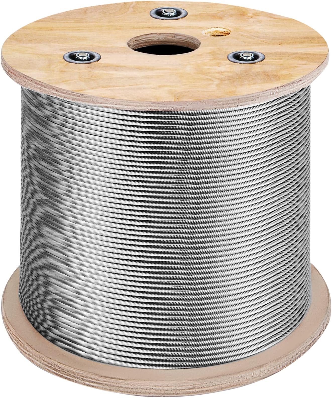 Happybuy Stainless Steel Cable 3/16"x 500ft, T304 Marine Grade Deck Cable Railing, 7x19 Strands Construction Braided Aircraft Cable for Deck Rail String Lights Hanging Porch Fence DIY Baluster