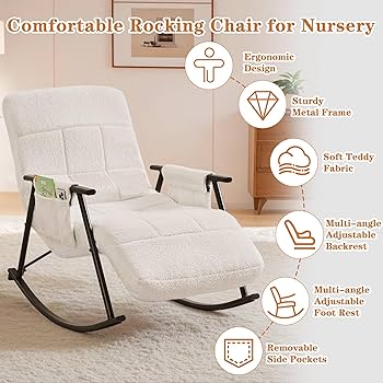Amazon.com: VECELO High Back Nursery Rocking Chair with Foot