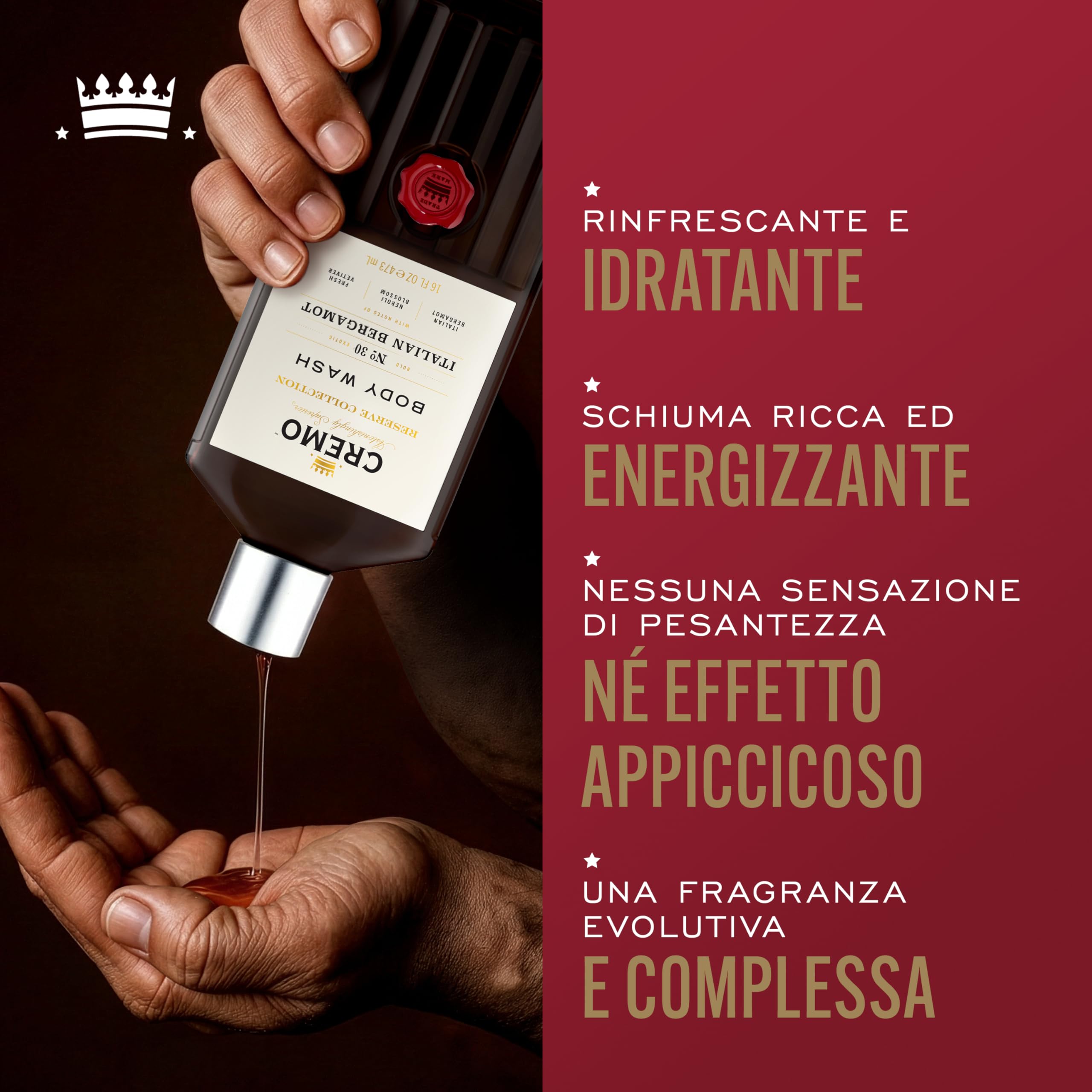 CREMO Italian Bergamot – Set Regalo da Uomo Eau de Toilette 100 ml + Bagnoschiuma 473 ml – Fragranza speziata