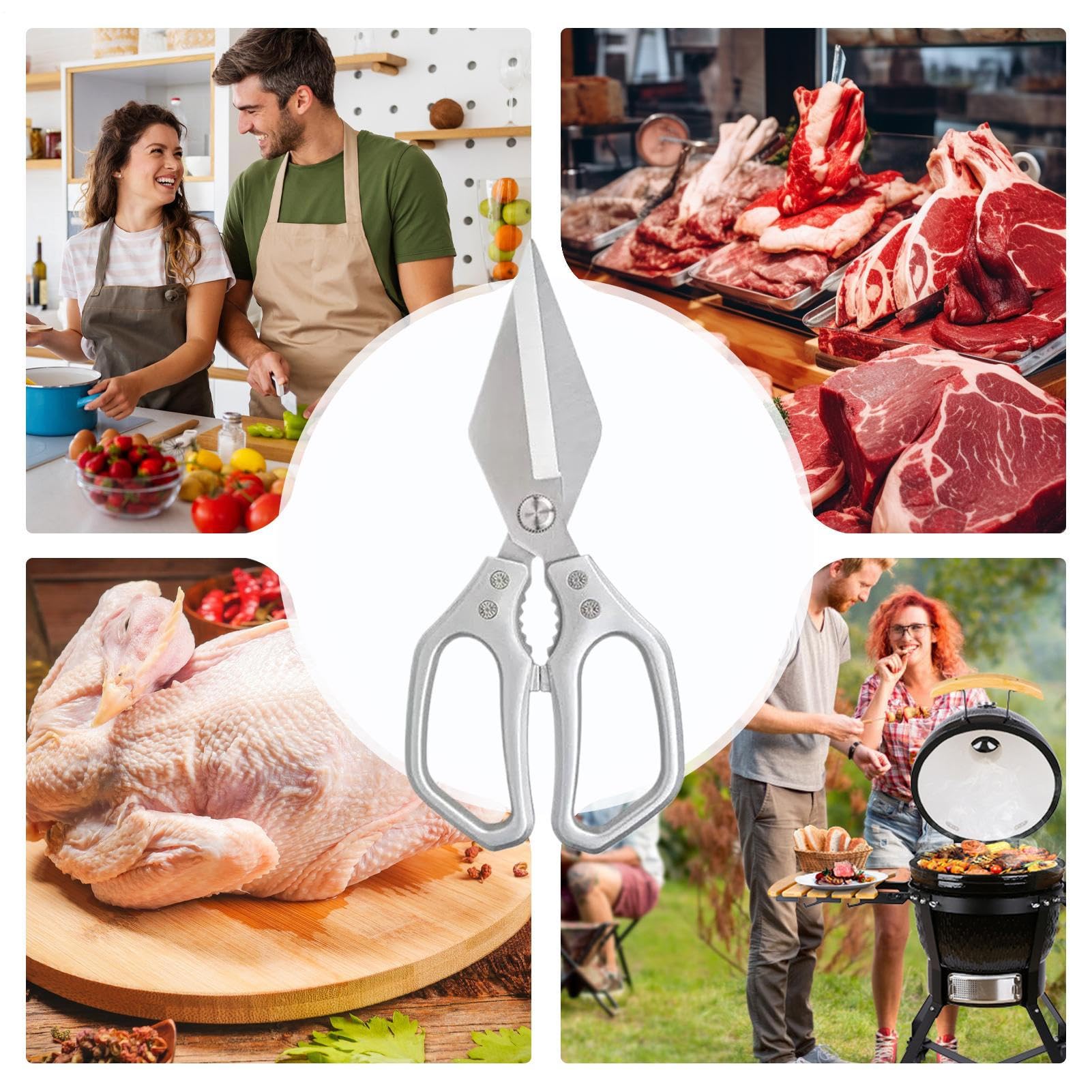 Ciseaux De Cuisine – Ciseaux De Cuisine En Acier Inoxydable 10,8 X 24,8 Cm, Ciseux De Cuisne Robustes | Pour La Nourriture, La Viande, La Salade, L'artisanat, La De Volaille, Pour La Cuisne