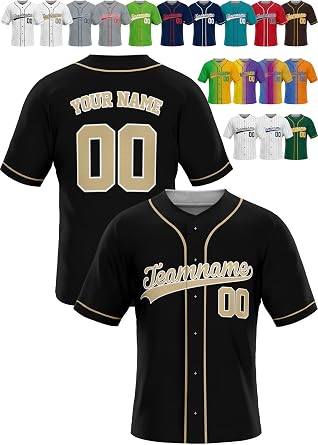 Custom Baseball Jerseys - Personalized Team Uniforms for Men, Women, Boys, and Girls - Add Your Name, Number, or Logo