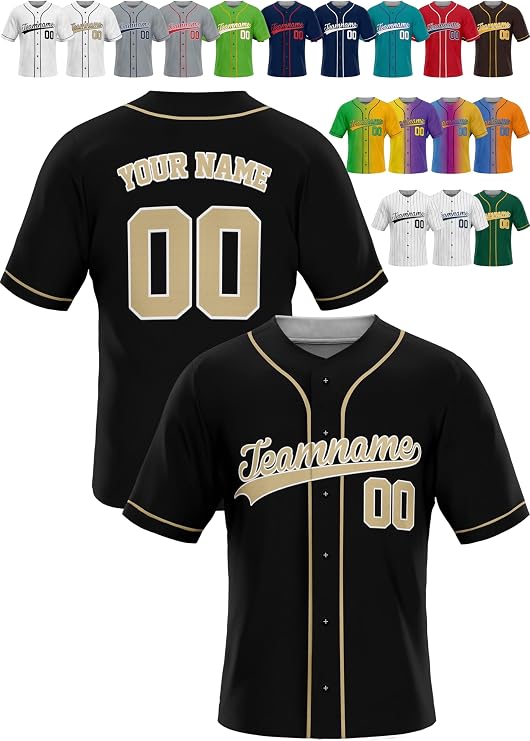 Custom Baseball Jerseys - Personalized Team Uniforms for Men, Women, Boys, and Girls - Add Your Name, Number, or Logo