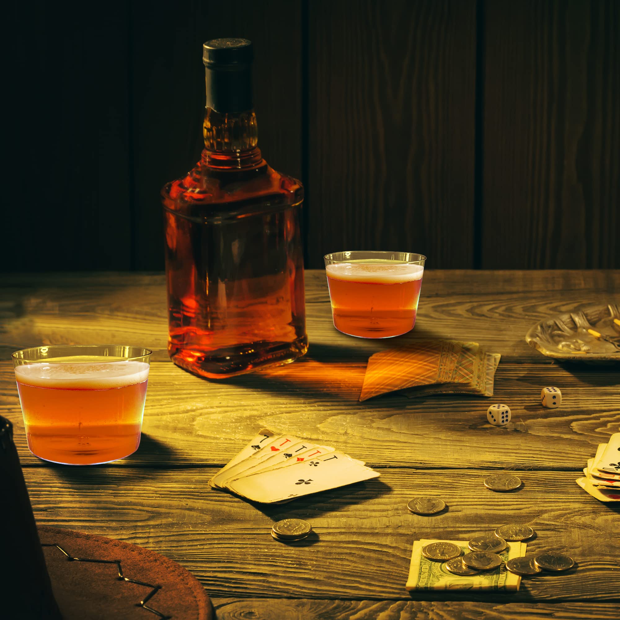 100 Vasos Chiquito de Plástico Reutilizables para Vino y Postres de 200 Ml .Vasitos Resistentes de Zurito y Aperitivos. Ideales para postres (mousse, souffle), frutas, entrantes y coctel