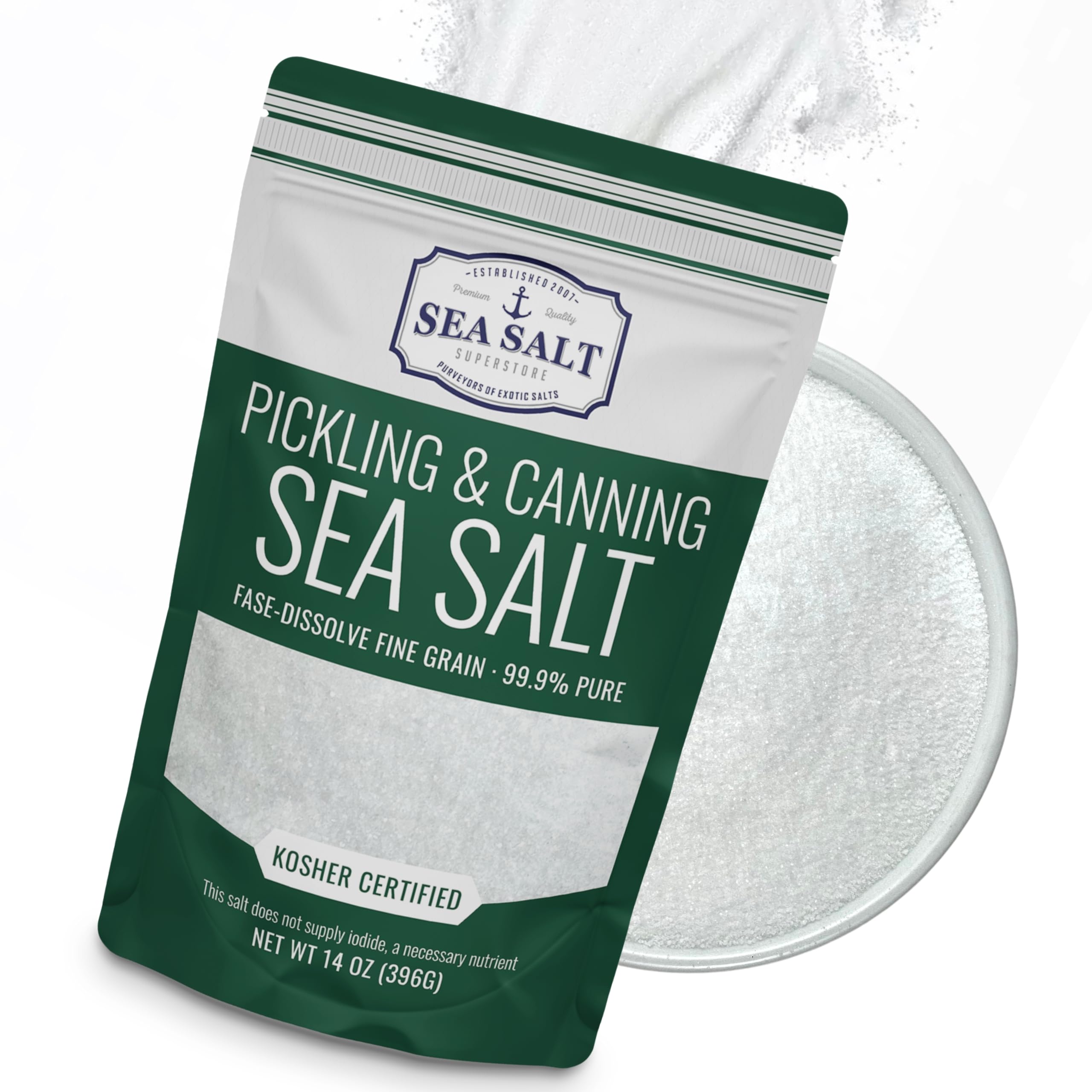 - Pickling & Canning Pickling & Curing Salt for Natural Preserving, Fine Kosher Salt for Brining, 14 oz Bag Non Iodized