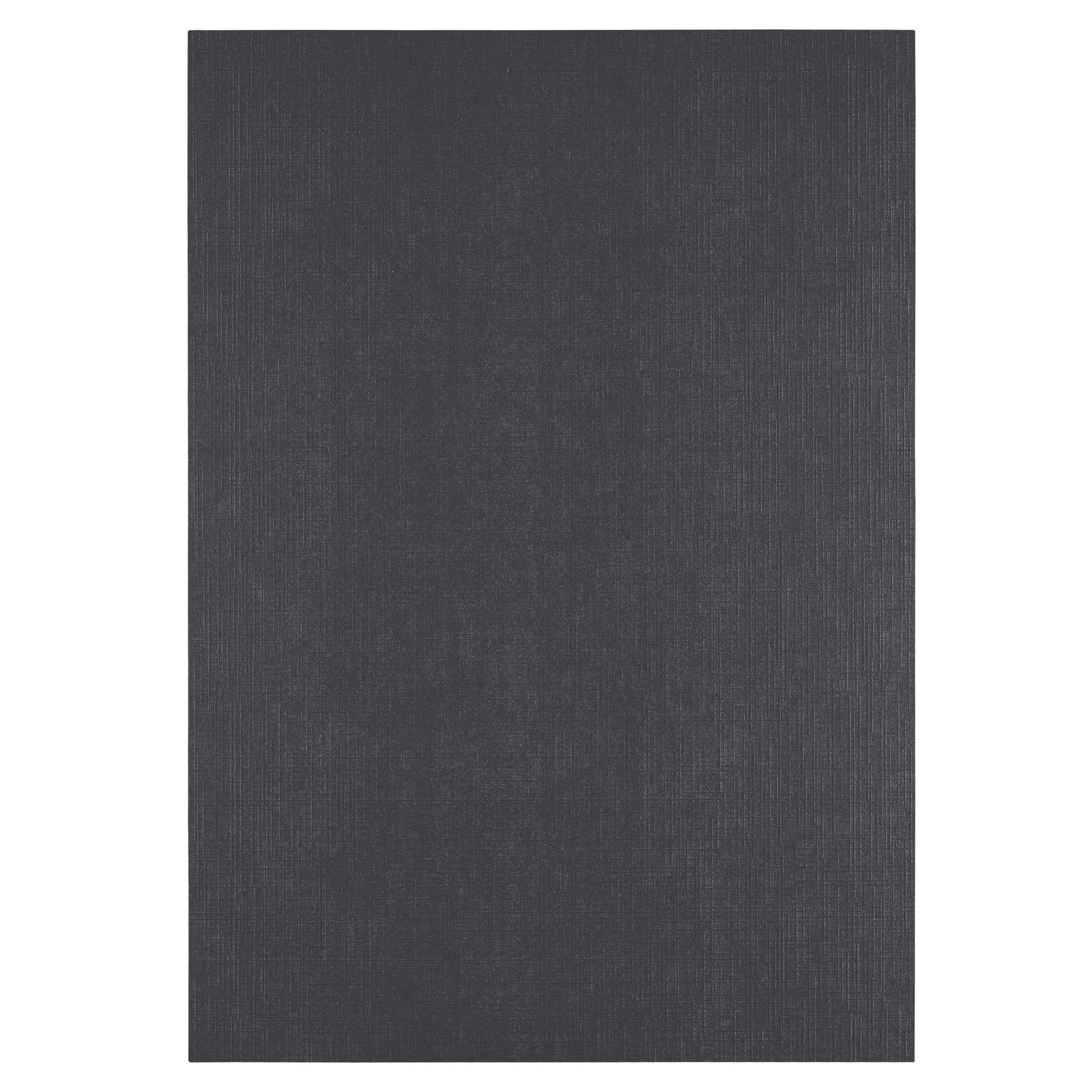 Florence Linen Cardstock A4 Black - 10 Sheets of 250 GSM Coloured Paper - Card Making Supplies for Scrapbooking and Other Crafts