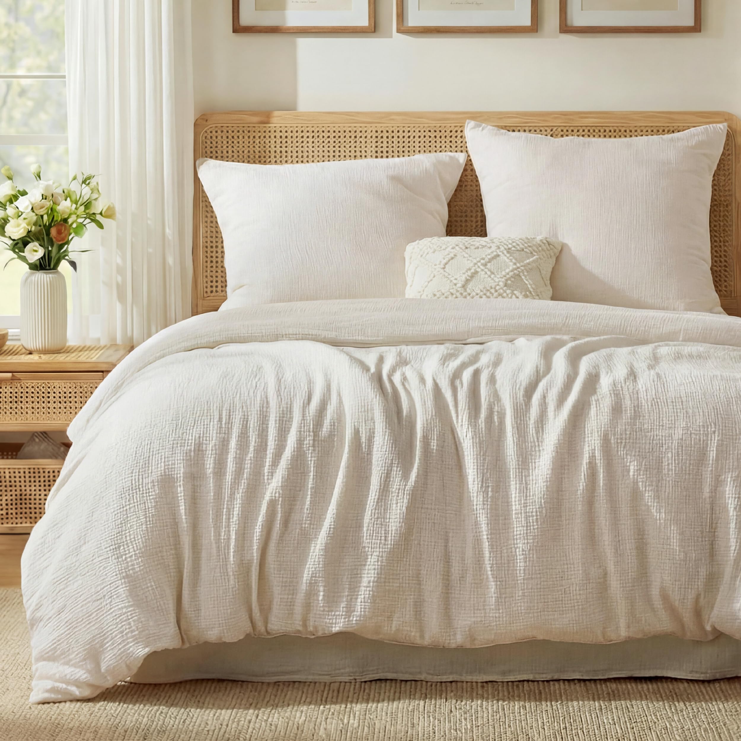 BEDSURE Musselin Bettwäsche 100% Baumwolle Bettbezug Oeko-TEX Bettwäsche-Sets für Kinder und Erwachsene Sommerbettwäsche mit Reißverschluss
