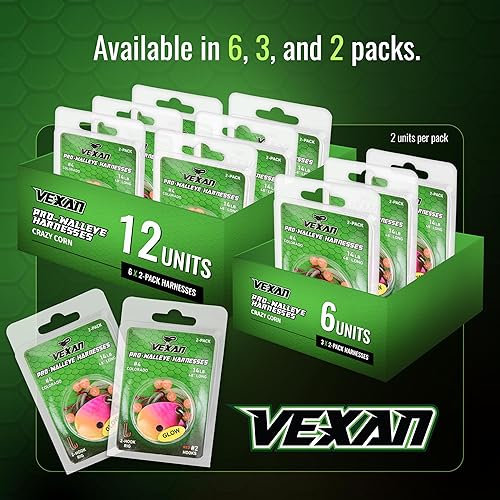 Miniatura 6 de Vexan Glow Walleye Spinner Rig - Worm Harnesses for Walleye Fishing, Live Bait Rigs - Crawler Harness for Walleye - Walleye Fishing Lures