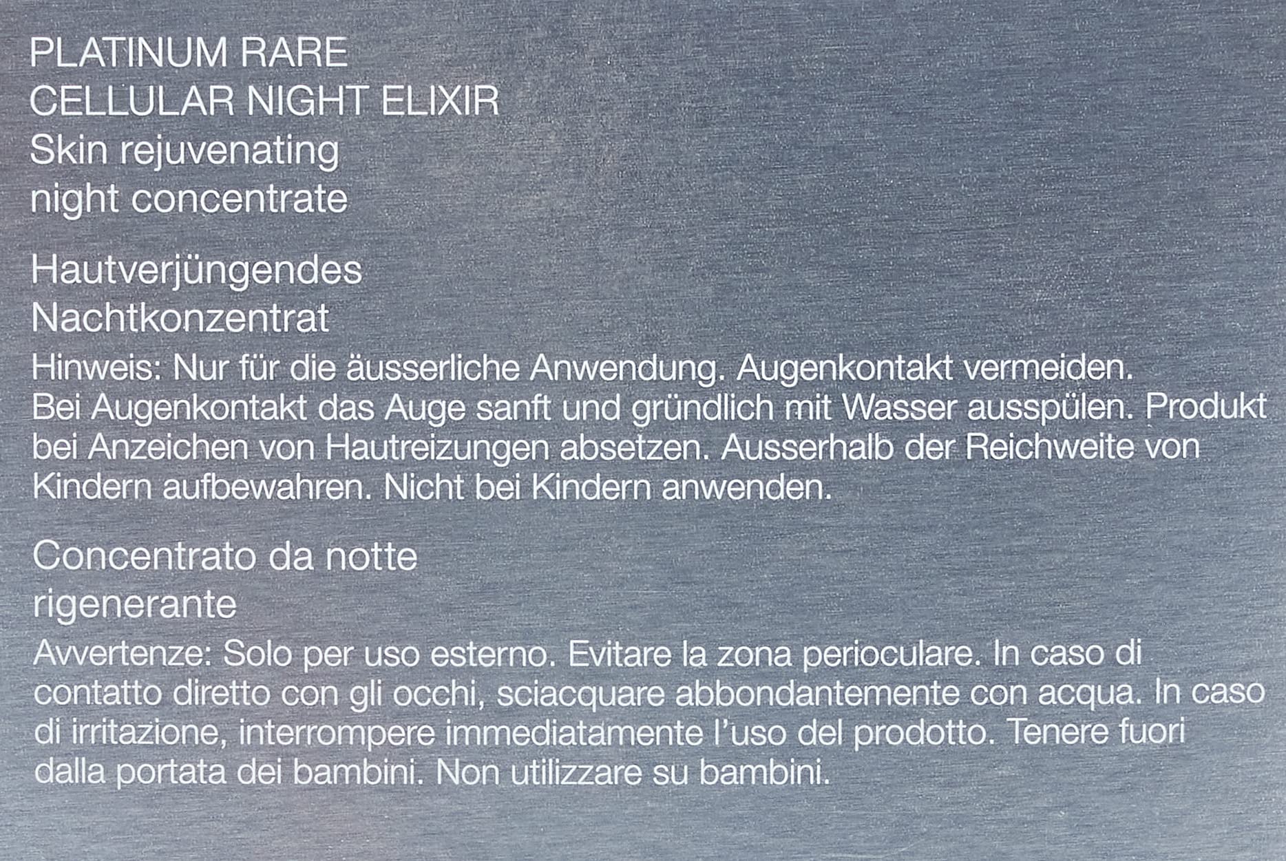 La Prairie Platinum Rare - Cellular Night Elixir - Anti-Aging Elixir, 20 g
