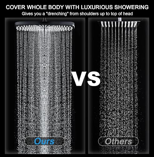 Miniatura 4 de High Pressure Rain Shower Head Upgrade Shower Heads with Handheld Spray Combo with Fixed Showerhead and 10 Sprays Handheld Shower Head, Detachable
