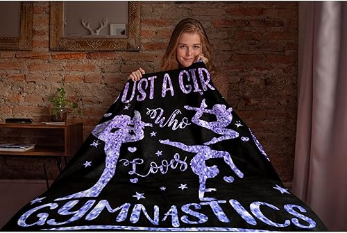 Miniatura 5 de Prabhutaratna Just A Girl Who Loves Gymnastics (1) manta suave y acogedora mantas de franela para sofá, cama y sala de estar, 60 x 50 pulgadas, (M)