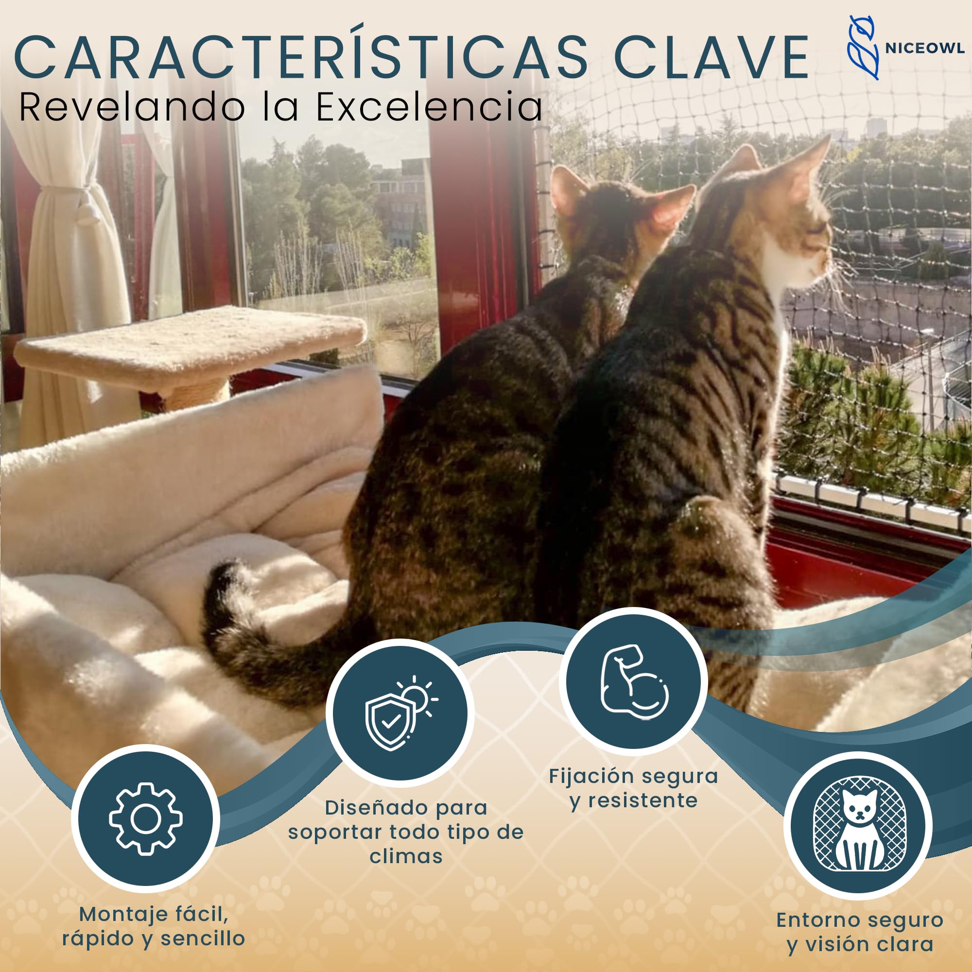 Red para Gatos Terraza 8x3m Transparente I Juguetes Gratis I Material Resistente a la Intemperie I Visibilidad Optima I Previene Caídas y Accidentes en Balcón, Terraza y Ventanas