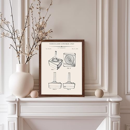 Miniatura 5 de Poster Master Póster de 4 piezas para videojuegos, impresión de patente de videojuegos, arte de joystick, arte de controlador, arte de dibujo