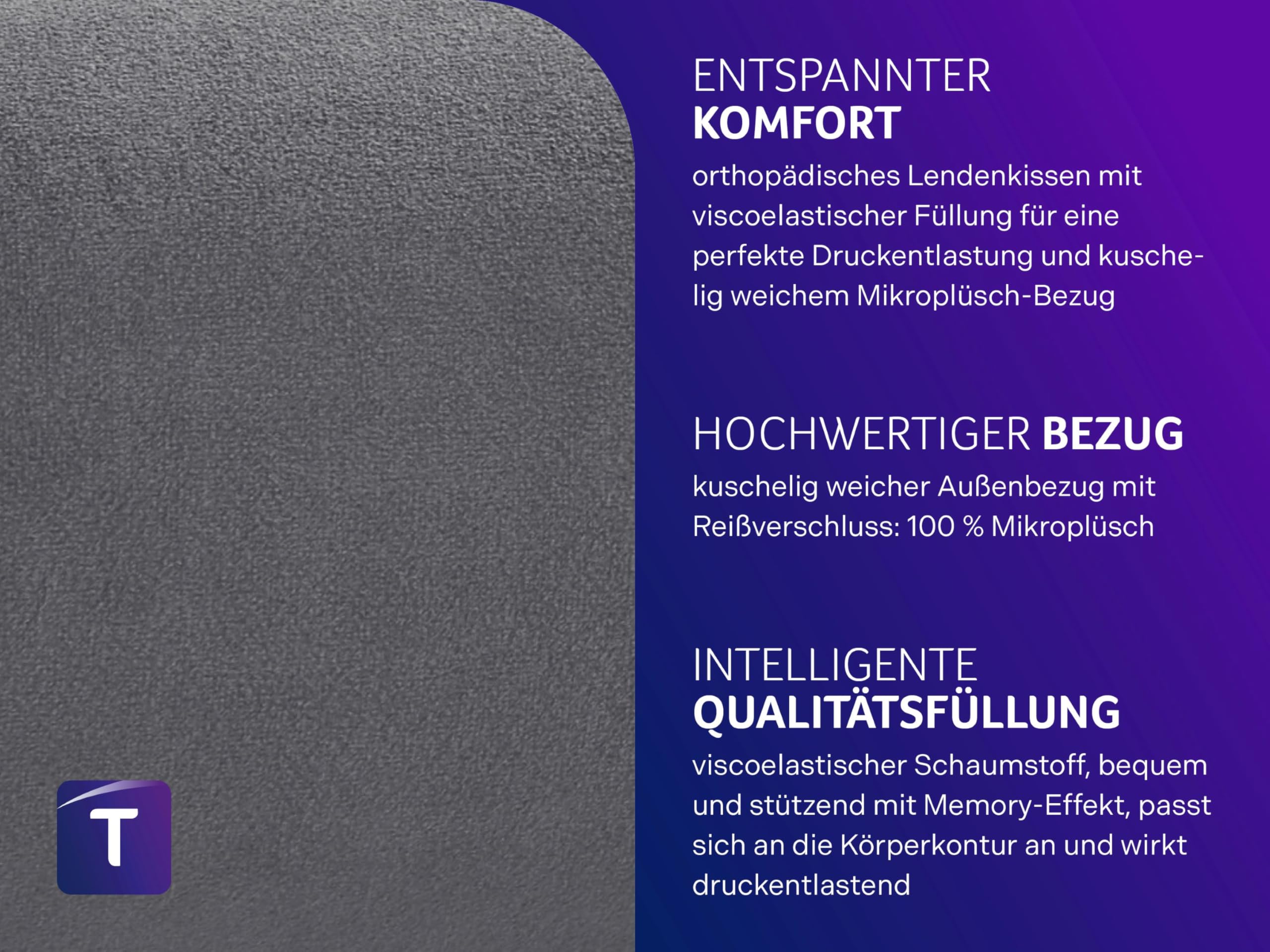 Traumnacht Orthopädisches Stütz- und Entspannungskissen Set mit Kniekissen Nackenrolle Rückenkissen Öko-Tex zertifiziert