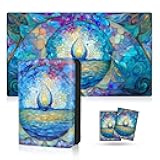 Katomula 360 Pockets Card Binder, 100 MTG Card Sleeves with 100 Inner Sleeves, MTG Playmat-Island