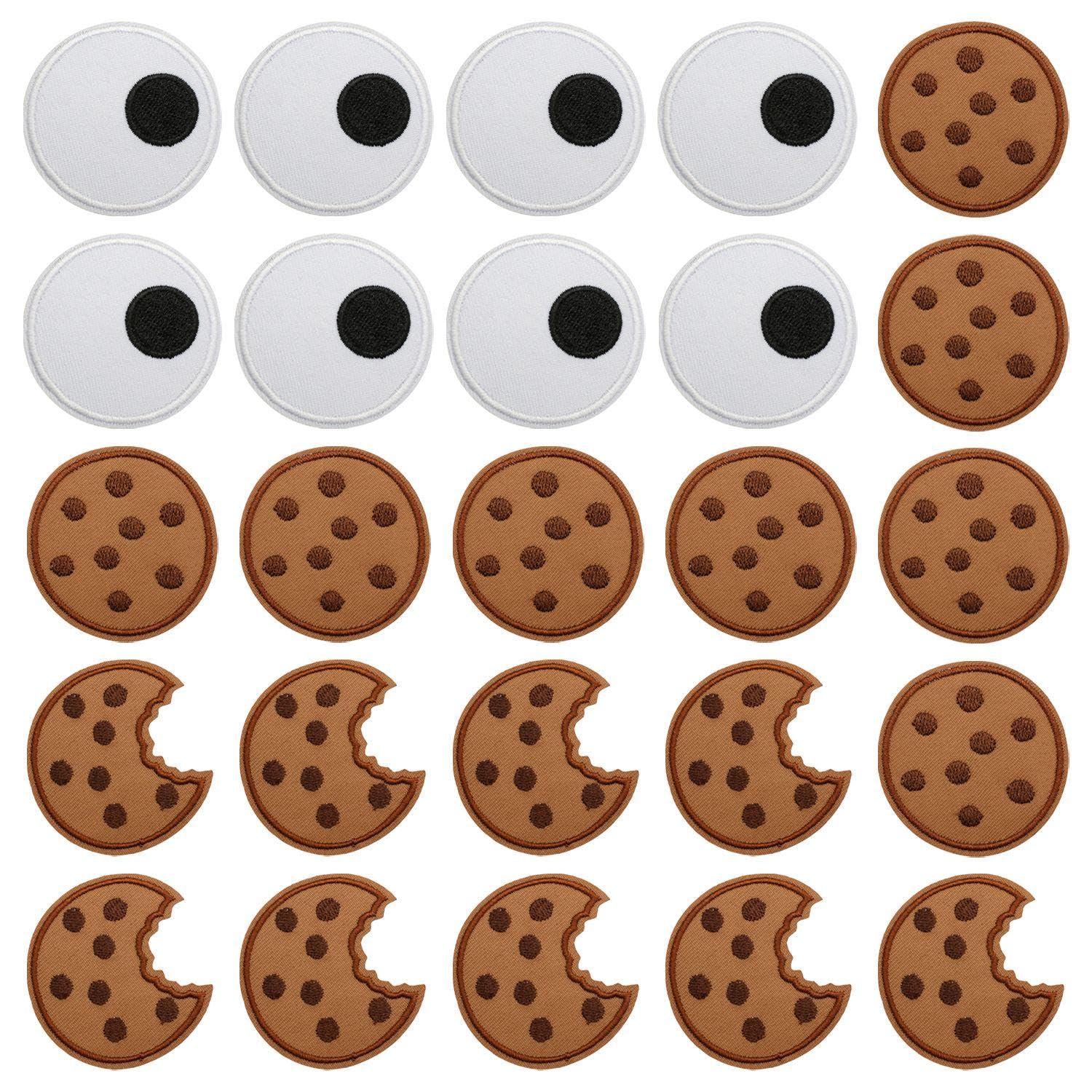 Memofynd Brown 25 Ironing Patch, Biscuit Embroidery Cloth, Diy Backpack Clothes Decorative Patch, Children's Embroidery Patch, Creative Clothing Cloth Stickers