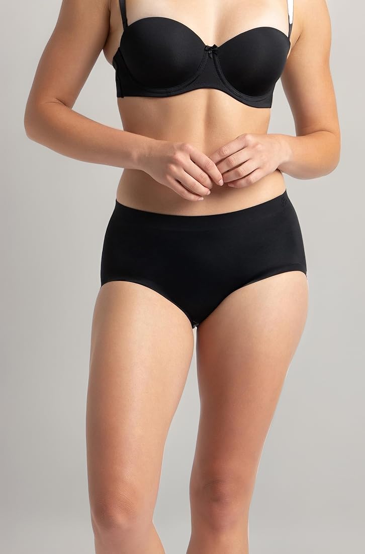 pantyline Jockey 1827 Women's High Coverage Microfiber Nylon Elastane Stretch Mid Waist Hipster with No Visible Pantyline