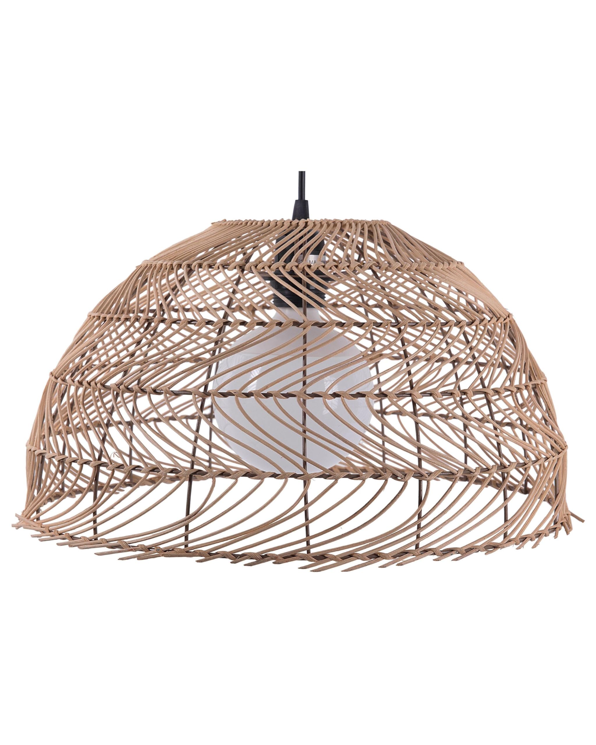 Beliani Pendelleuchte im Kolonialstil Rattan Leuchte natürlich Selenge