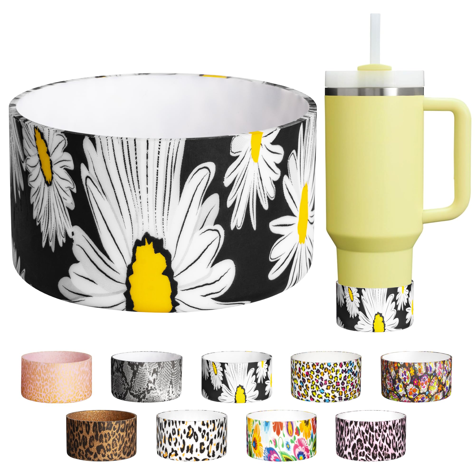 Diumepo Silicone Boot for Stanley 40 oz Tumbler-Protective Silicone Sleeve Fit for Hydroflask Water Bottle 12 oz -24 oz, Anti-Slip Bottom Sleeve-BPA