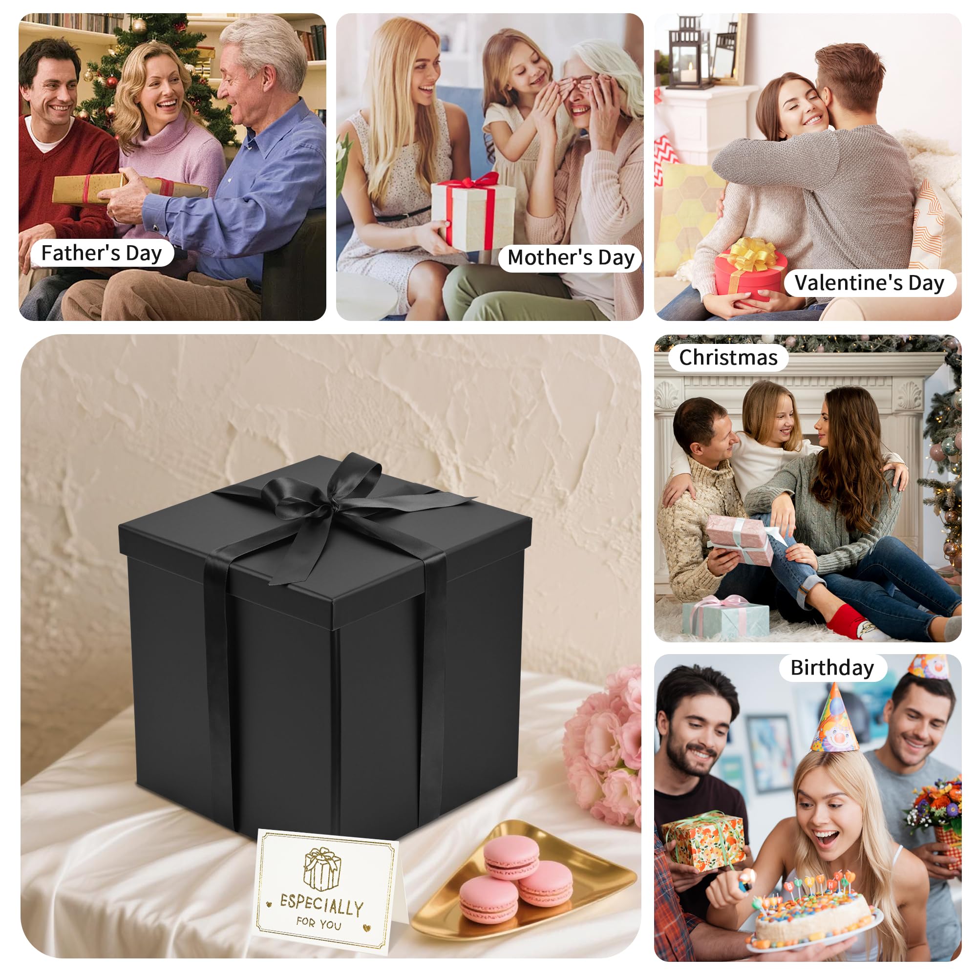 Packhome Boîte Cadeau Avec Couvercles Taille XL (43,2 X 35,6 X 12,7 Cm), Coffrets Cadeaux Pour