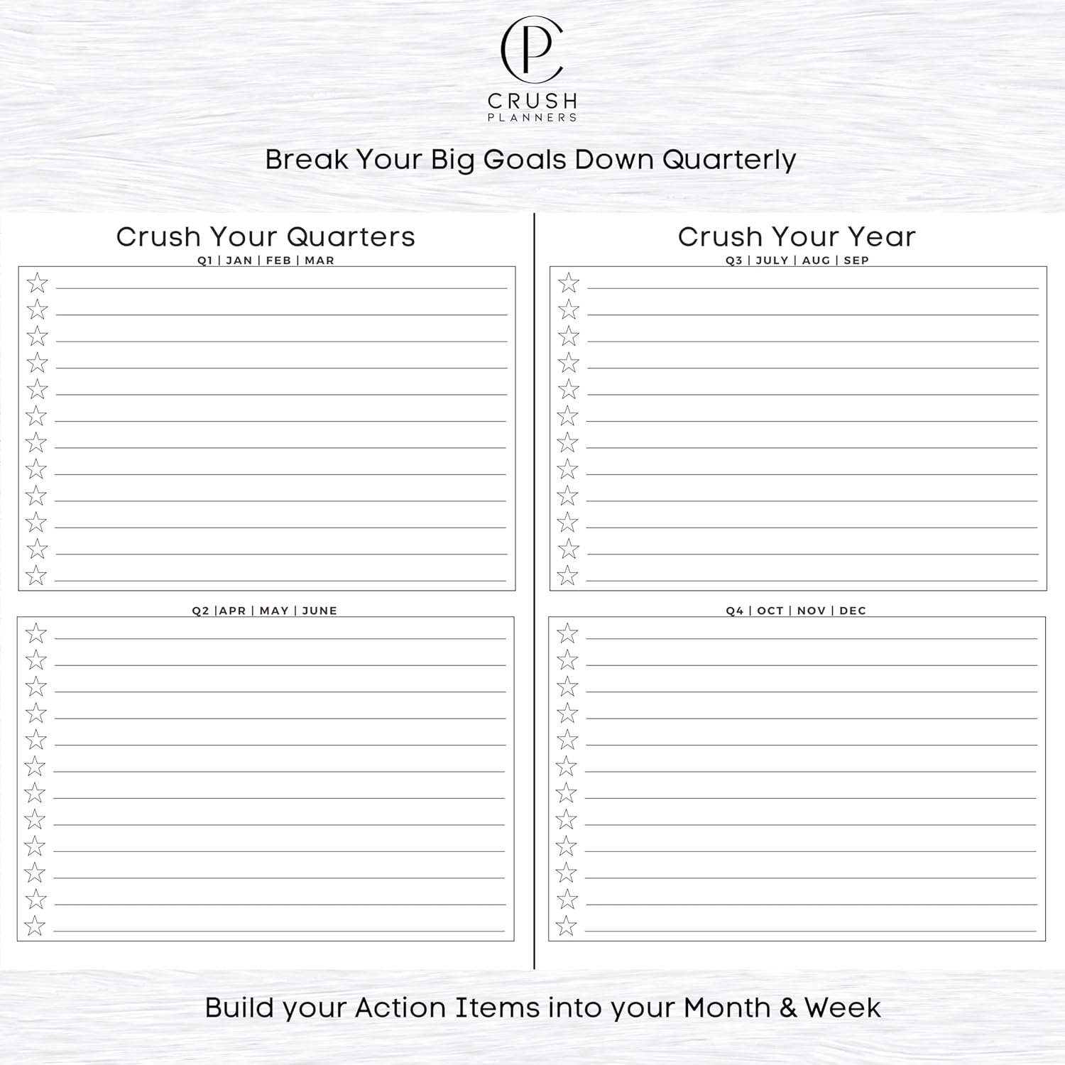 Crush Planners ~ Luxury 2026 Day Planner ~ Purpose built to help you Crush your Goals (Blue Linen)