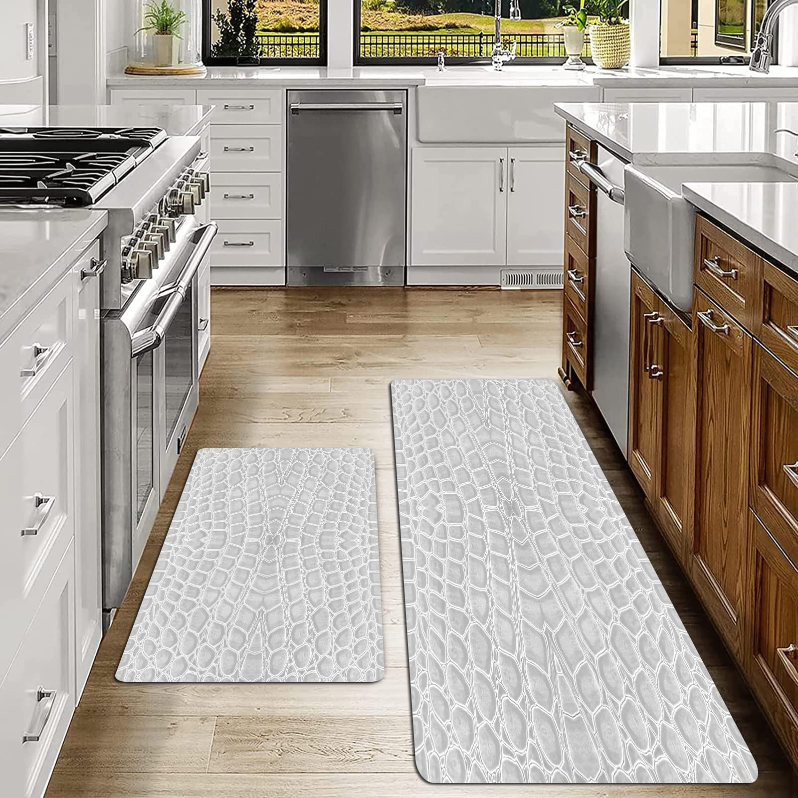 Aquarelltiere Küchenmatten Set 2-teilig - Rutschfeste & Weiche Stehmatten Für Küche & Bad