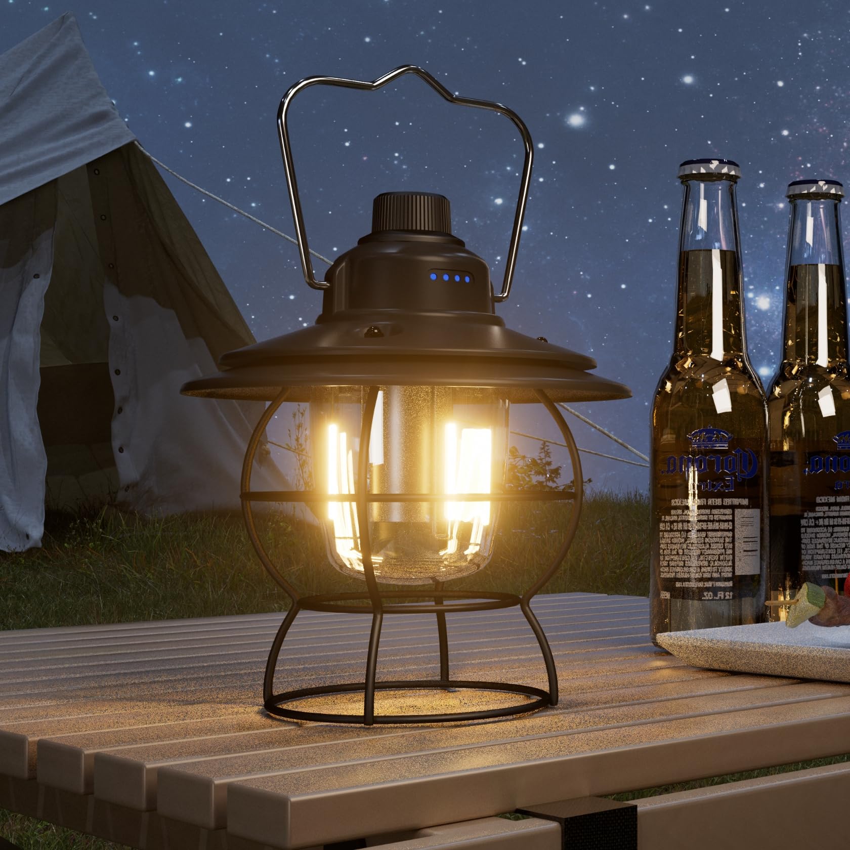 ランタン LED USB充電式 レトロ 3色切替・無段階調光 キャンプランタン アウトドア用品 キャンプ 登山 夜釣り 停電