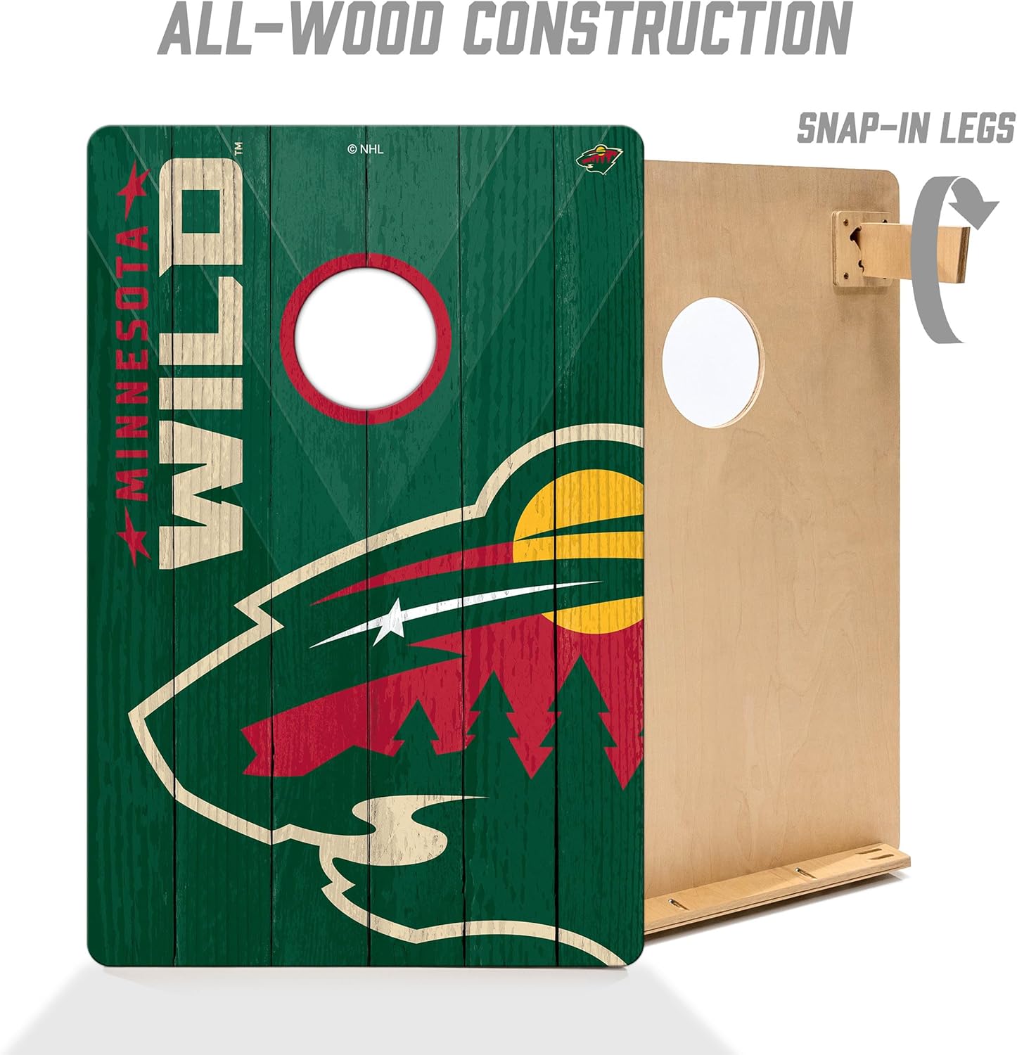 YouTheFan NHL 2’ x 3’ Wood Cornhole Game with Logo Bags