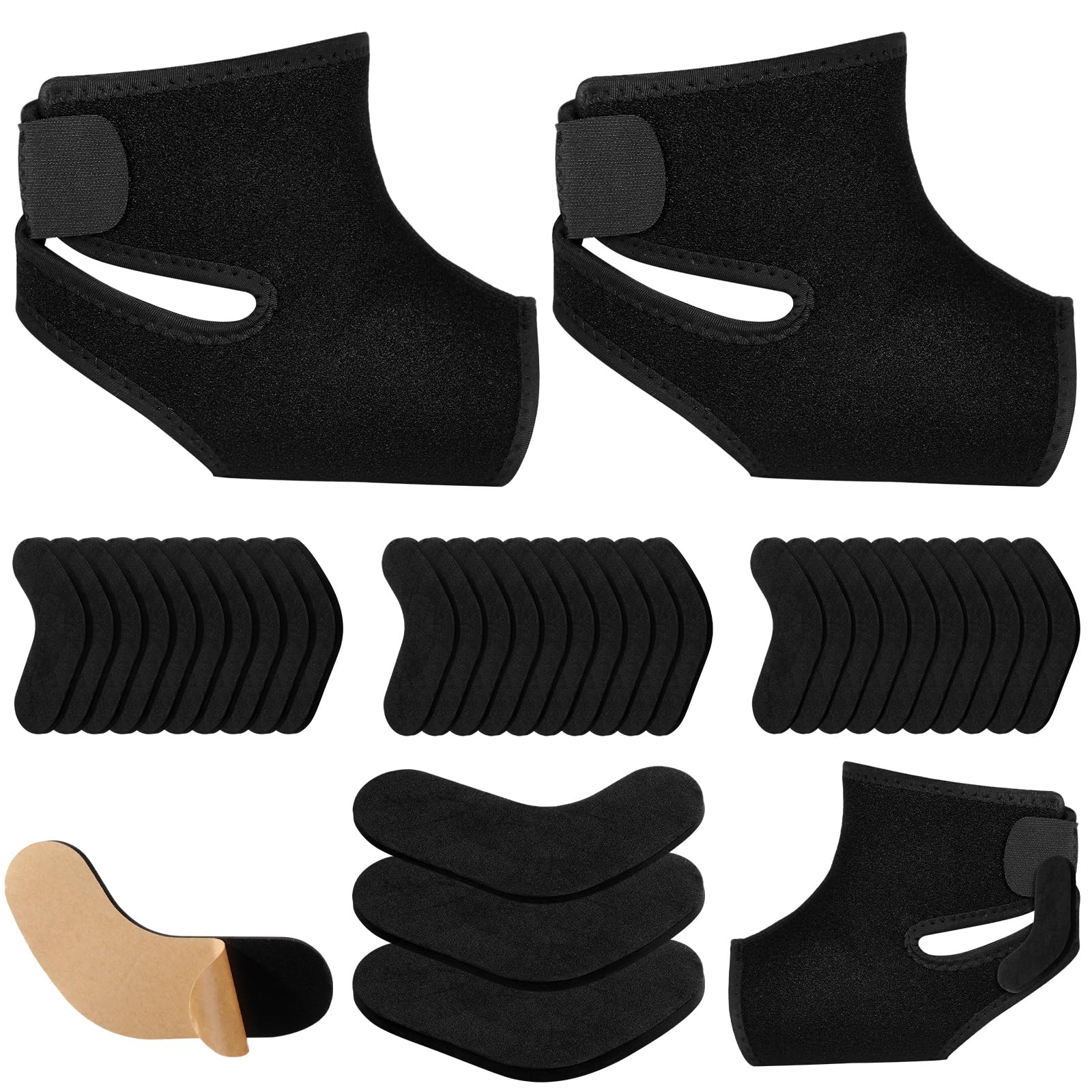 2 Pack Ski Snowboard Boot Insoles with 30 J Bars Self Adhesive Foam Padding Reduce Heel Lift and Ankle Blisters for Skiing, Snowboarding