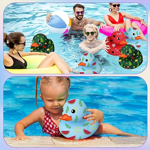 Miniatura 6 de Shappy Patos de goma en blanco de 5 pulgadas, grandes patos de goma de San Valentín con pinceles de pintura, juego para niños, bañera y piscina,