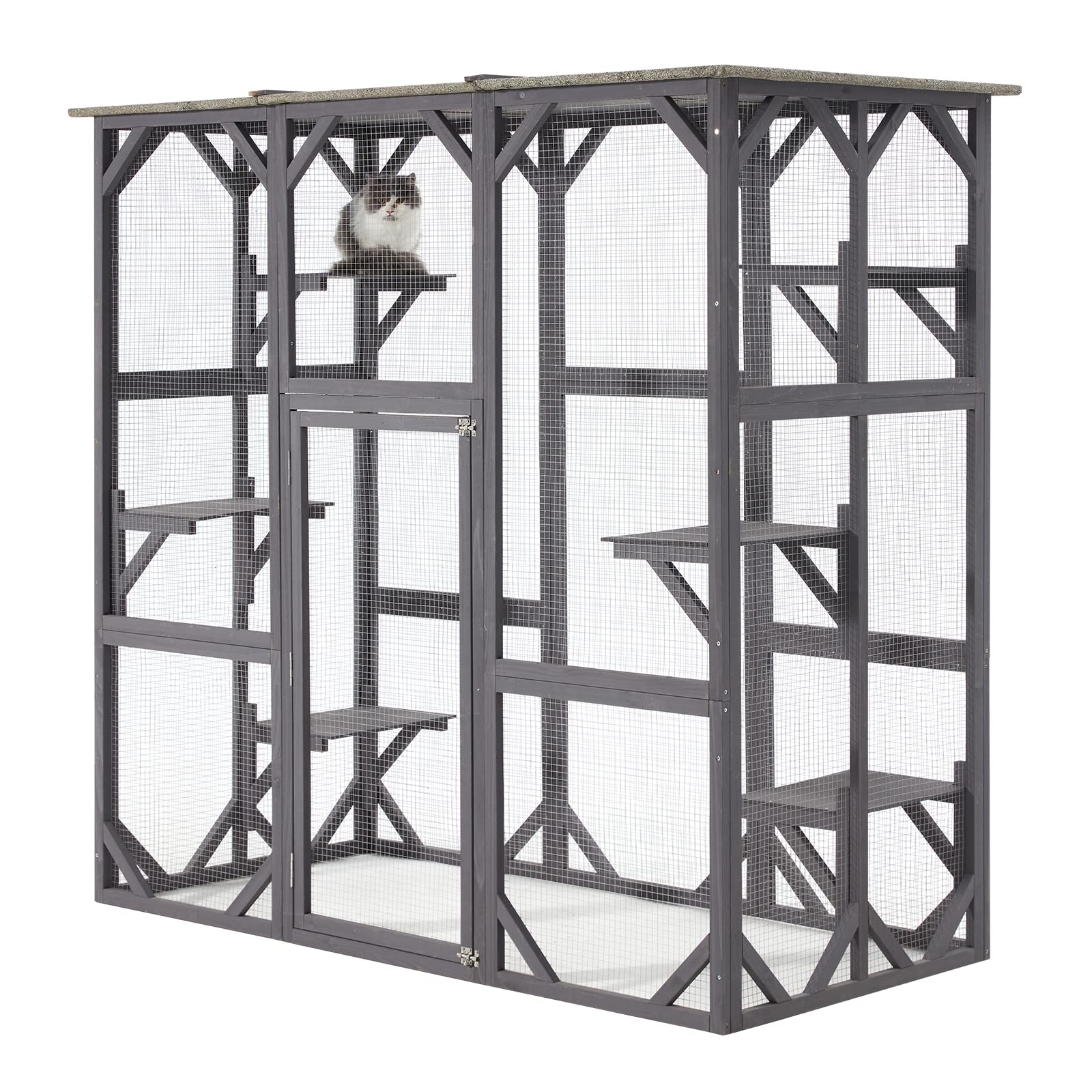 Buy Ecoleben Large Cat House catio Outdoor cat Enclosure with Large