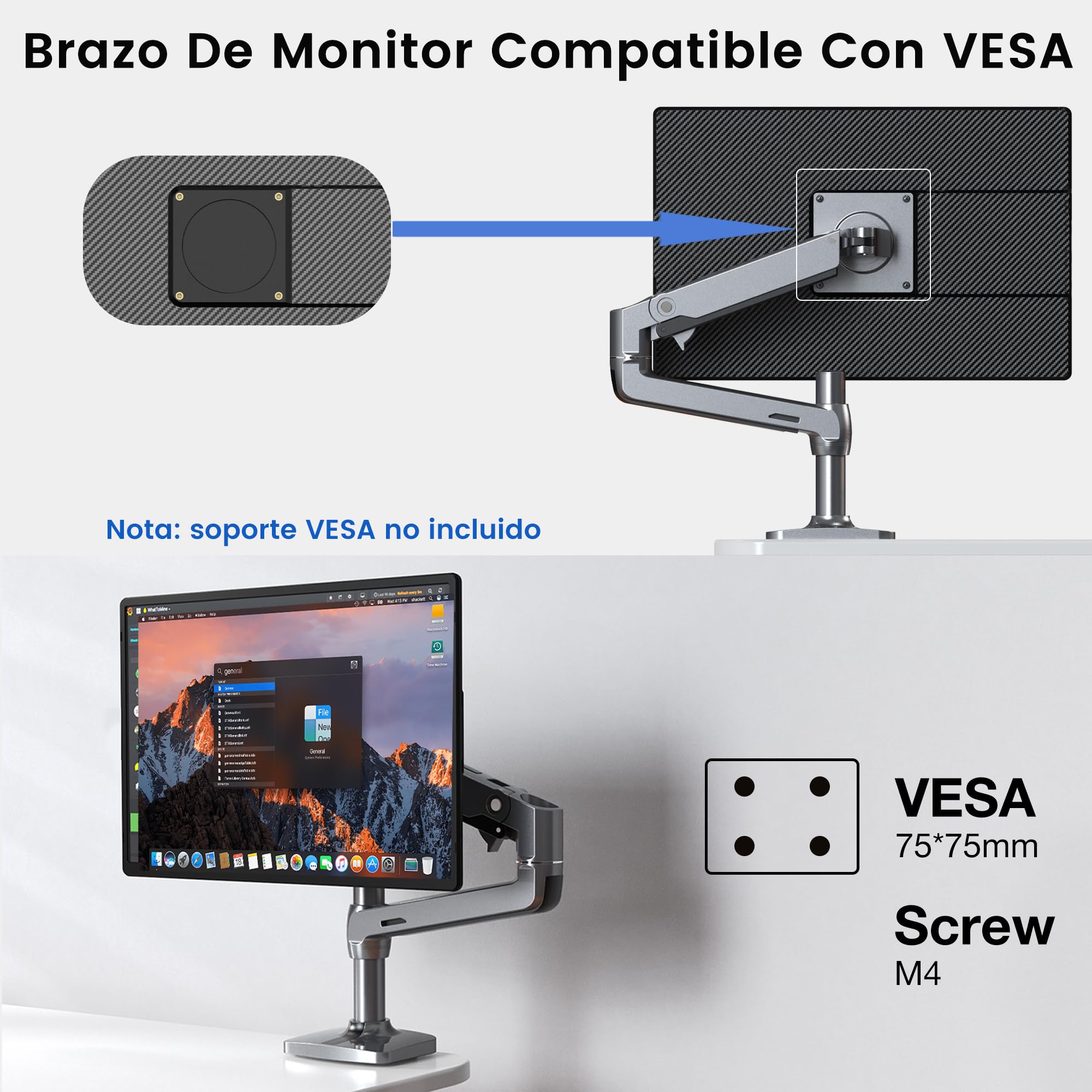 Kwumsy Monitor Portátil-Extensor Pantalla Portátil 16 Pulgadas, Admite Pantallas giratorias y Desmontables, para Todos Los Portátiles (VESA Montable)