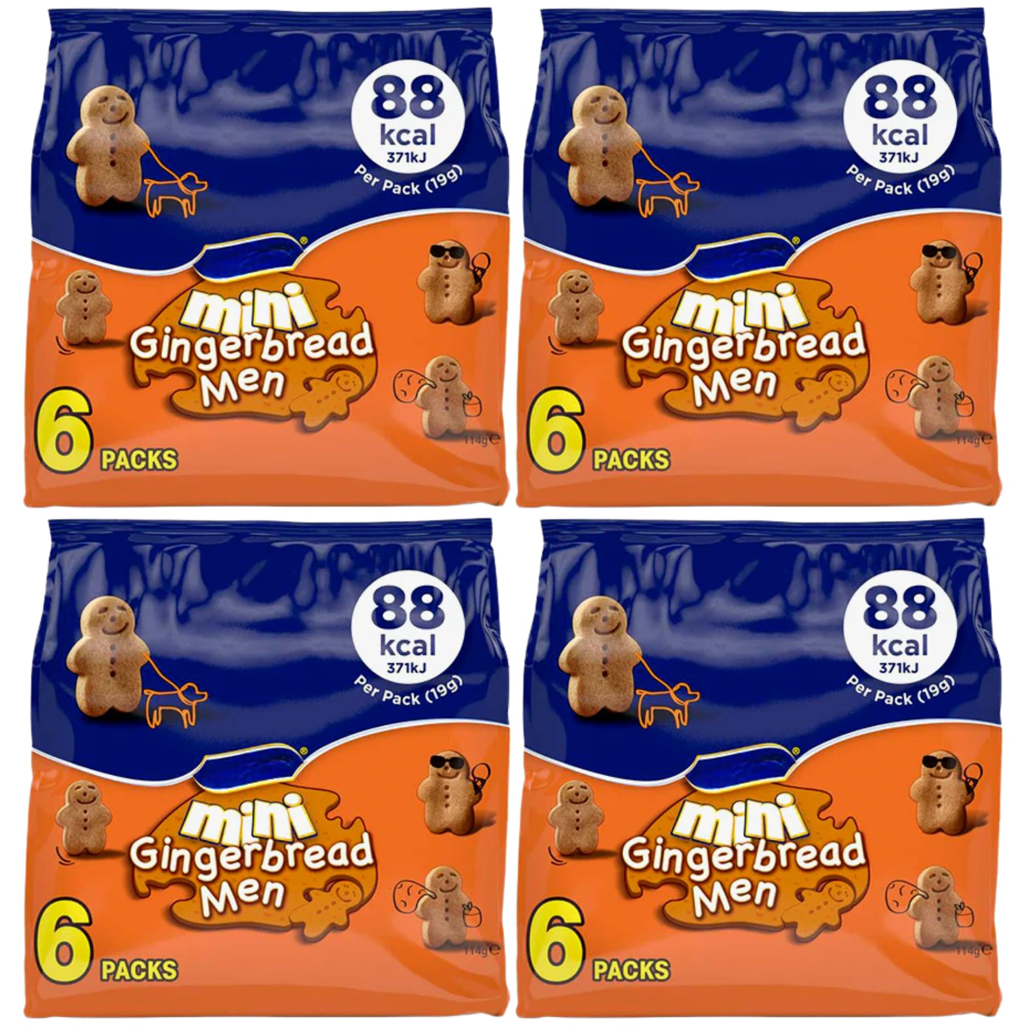 Snack Pack Bundle Consisting of McVities Mini Gingerbread Men 24x25g (4 Pack)