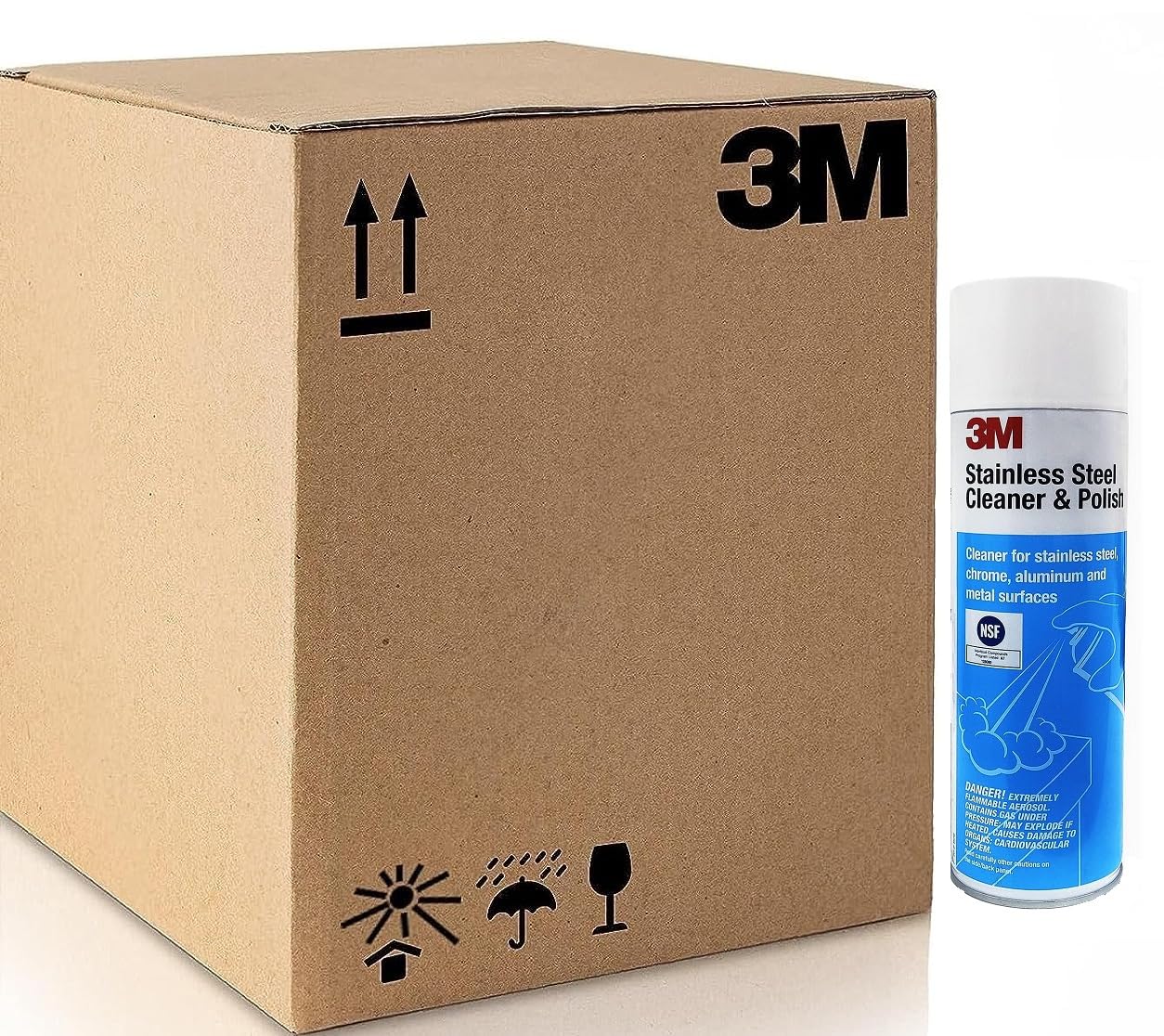 3M Stainless Steel Cleaner & Polish, Cleaning Spray Foam, Ready to Use Cleaner for Metal Surfaces, Remove Water Stain Mark & Fingerprints, Non Greasy & Pleasant Fragrance (600g, Pack of 12)