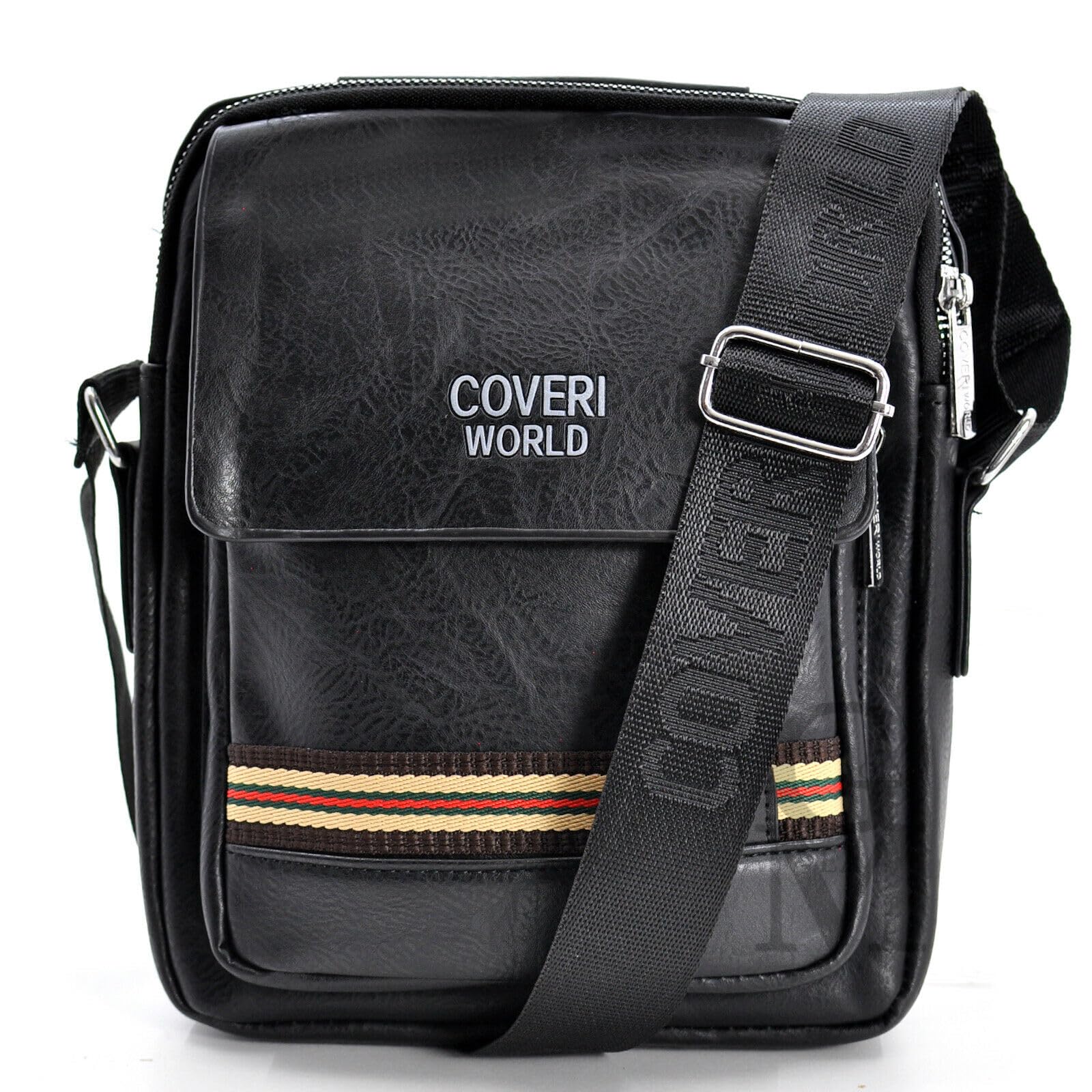 COVERI Borsa Borsello Ecopelle Tracolla Uomo Lavoro Ufficio Tempo Libero Portacellulare Tasche Zip ART.2162 Dimensioni 24 X 21 X 5 Marchio Coveri