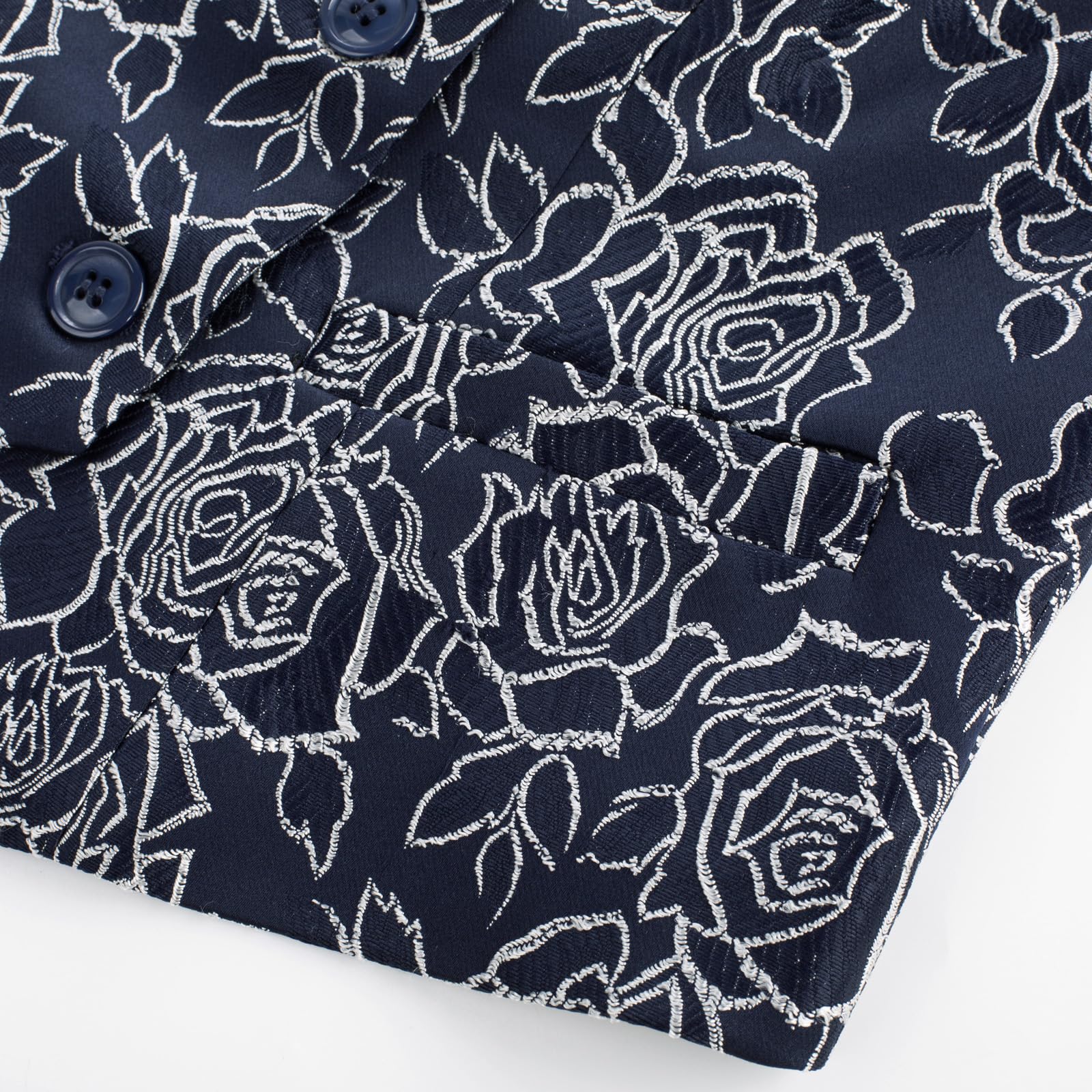 Belle Poque Damska kamizelka dwurzędowa w stylu vintage, głęboki dekolt w serek, poszetka, brzeg, kamizelka, płaszcz z 2 kieszeniami