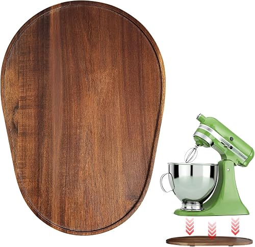 Acacia Wood Mixer Slider Mat Effortless Glide Mixer Sliding Tray for KitchenAid 5-8 qt Stand Mixer