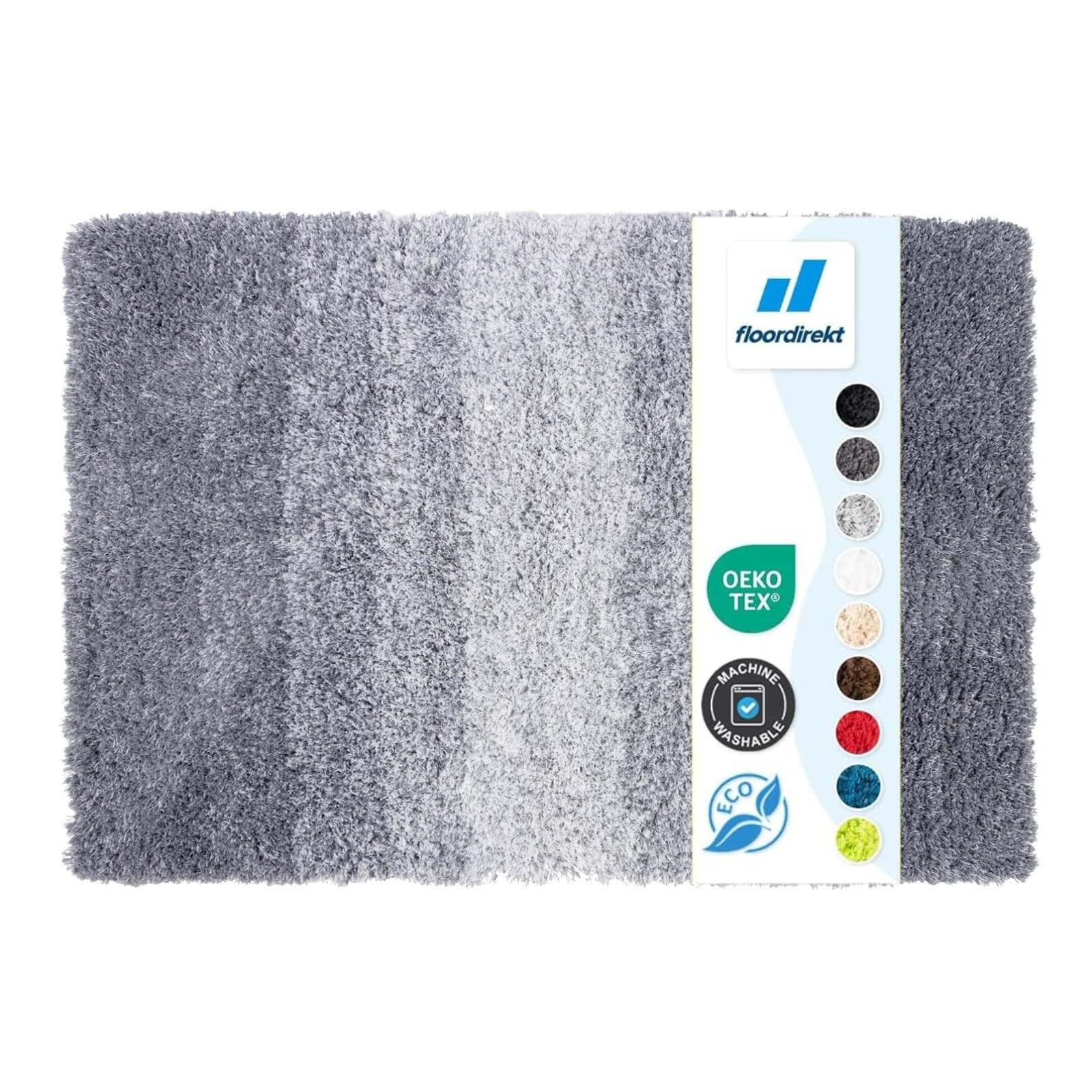 Floordirekt Badematte Sky Uni - Badezimmerteppich - Weicher, dichter Hochflor - Rutschhemmend & Schnell trocknend - Geeignet für Fußbodenheizung - Eckig & Rund