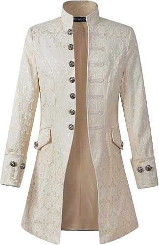 Chamarra de hábito de estilo victoriano steampunk y gótico de terciopelo para hombre