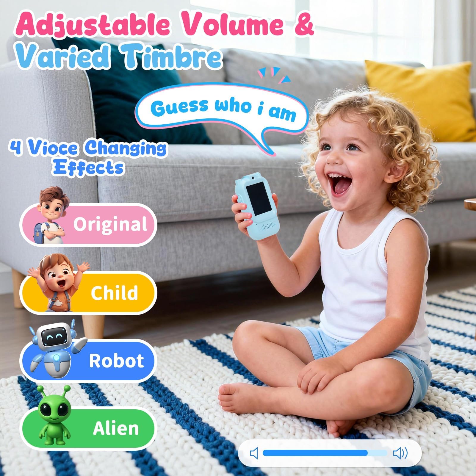 Walkie Talkies for Kids 2PCS Video Walkie Talkies Easter Gifts for Kids Rechargeable with Voice Changer & Camera - Image 4