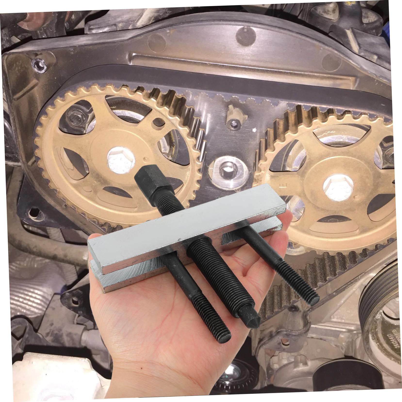 Estrattore Puleggie in Acciaio per Albero Motore e Cuscinetti, Strumento Robusto per Rimozione Pulegge Auto, per Meccanici e Appassionati Fai-da-Te Durante la Riparazione Veicoli