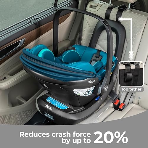 Miniatura 5 de Diono LiteClik30 RXT SafePlus - Asiento y base para automóvil infantil, orientación trasera para bebés de 4 a 30 libras, ingeniería SafePlus, con