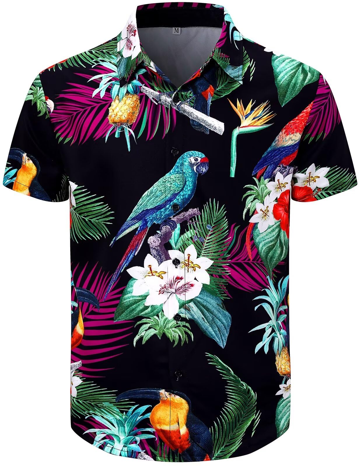 Men's Hawaiian Shirt Button Down Summer Short Sleeve Shirt