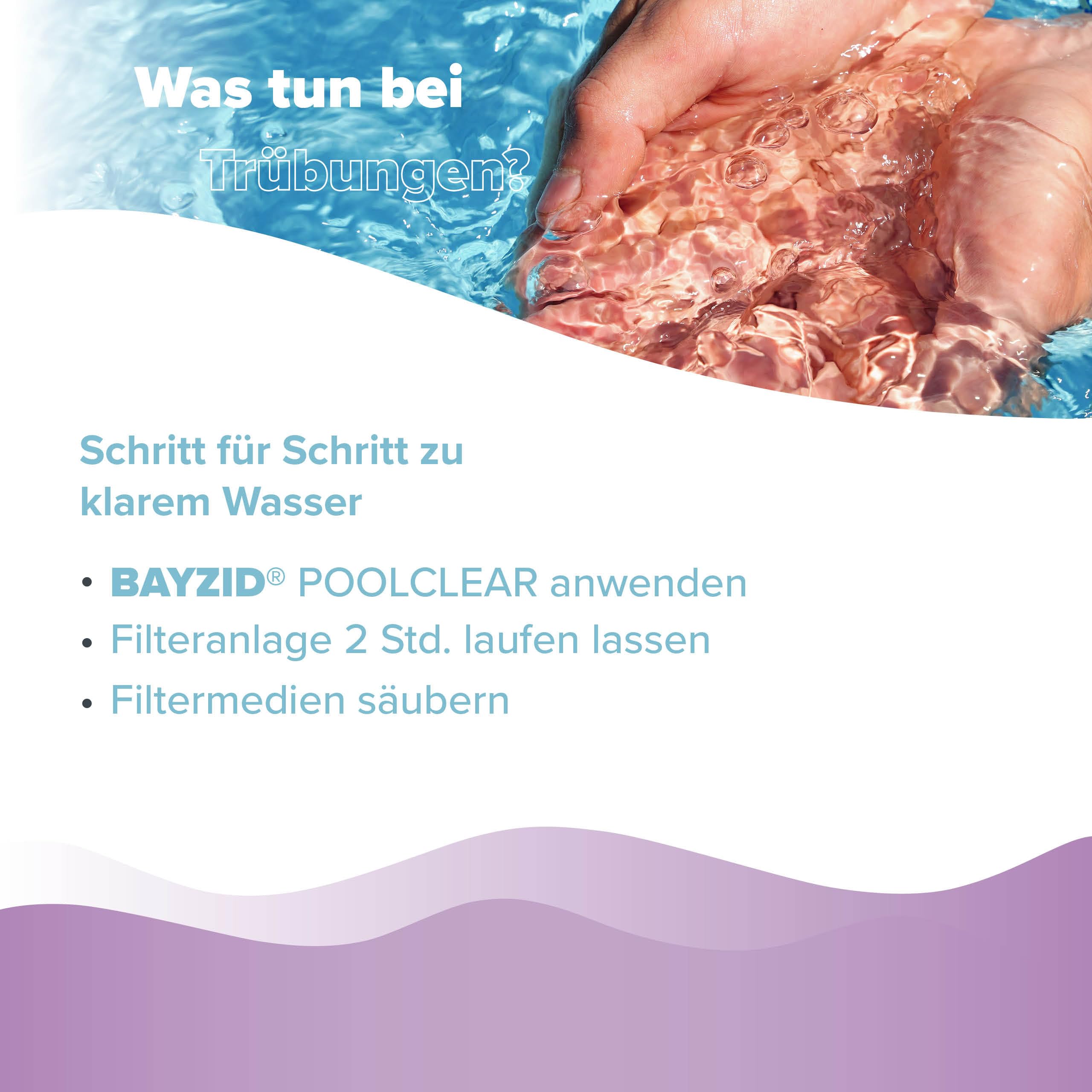 1 x 5 L BAYZID® Poolclear - Trübungsbeseitigung für Pool Filter mit Kartuschen & Filterballs/Filterbälle