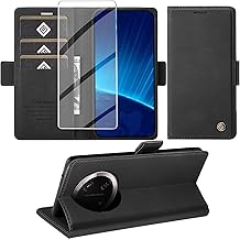 Case for Honor Magic 7 Lite, Magnetic Premium PU Leather Flip Case, Shockproof Protective Phone Case for Honor Magic 7 Lite 5G Case (Black)