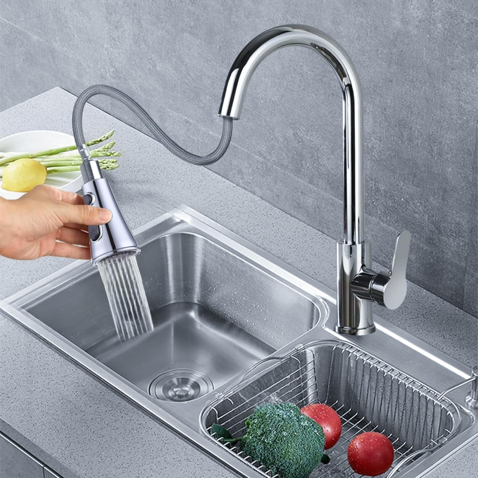 Doccetta Rubinetto Cucina LURNODY - 2 Modalità, G 1/2, Estraibile Per Lavello E Camper - Foto 8