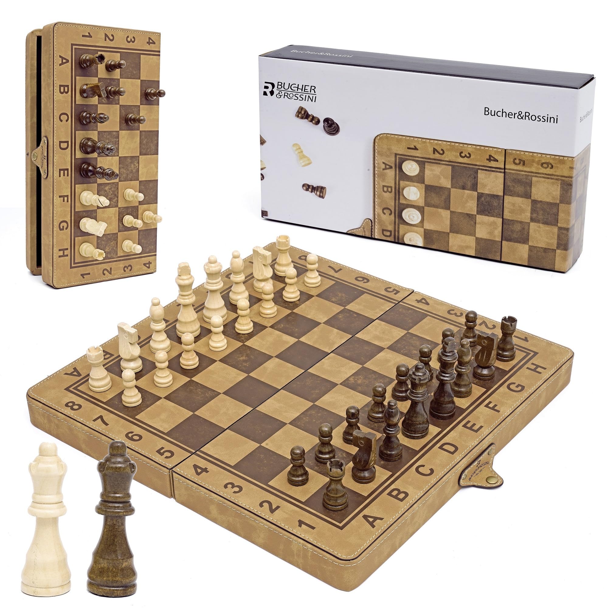 Amazon.com: Bucher & Rossini 15-Inch Magnetic Chess Set, Faux