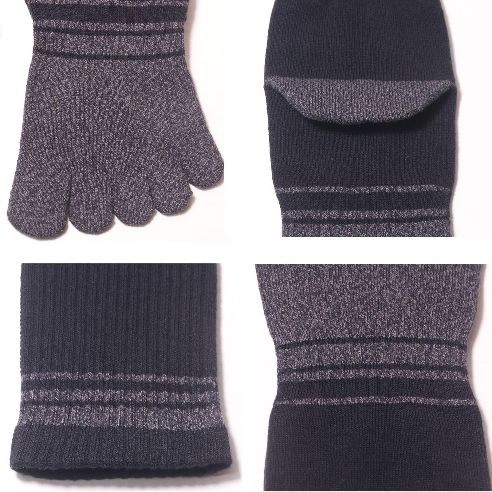 Lot de 6 paires de chaussettes à orteils en coton pour homme