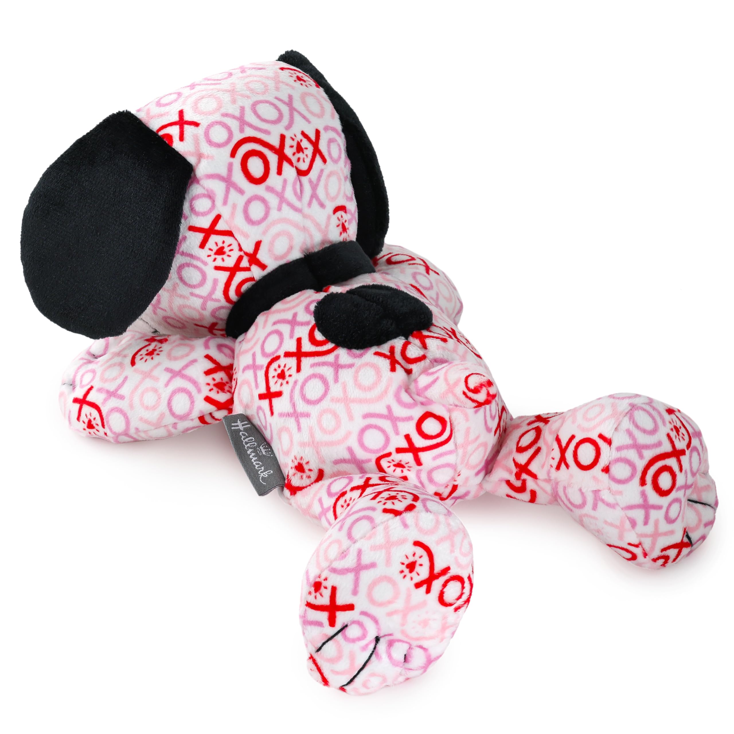 Hallmark Peanuts Valentinstag Floppy Snoopy Plüschtier (rosa und rot XOXO auf Weiß) Geschenk für Kinder, Enkelkinder, Ehepartner