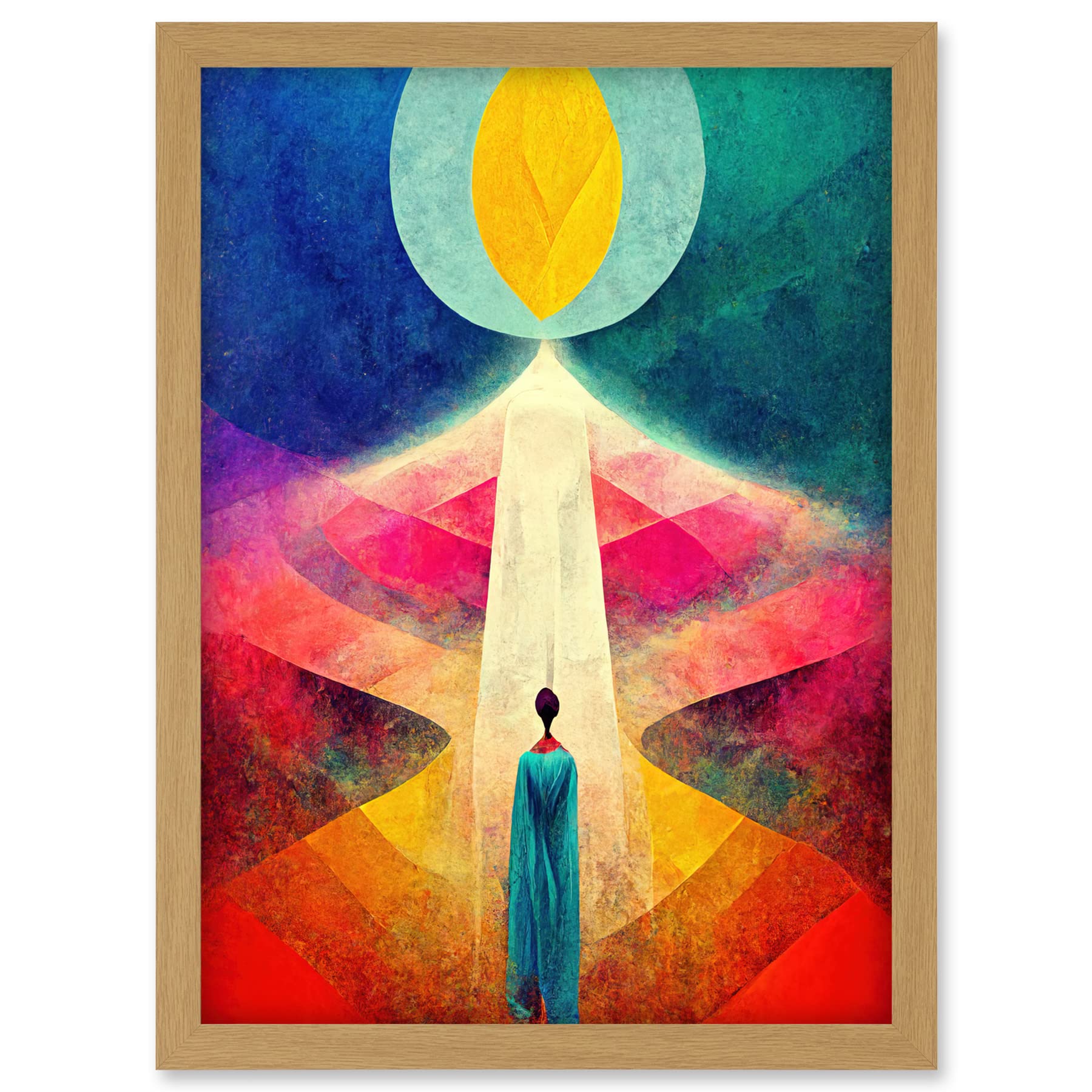 Doppelganger33 LTD Into The Light Abstract Spiritual Painting Artwork Framed A3 Wall Art Print
